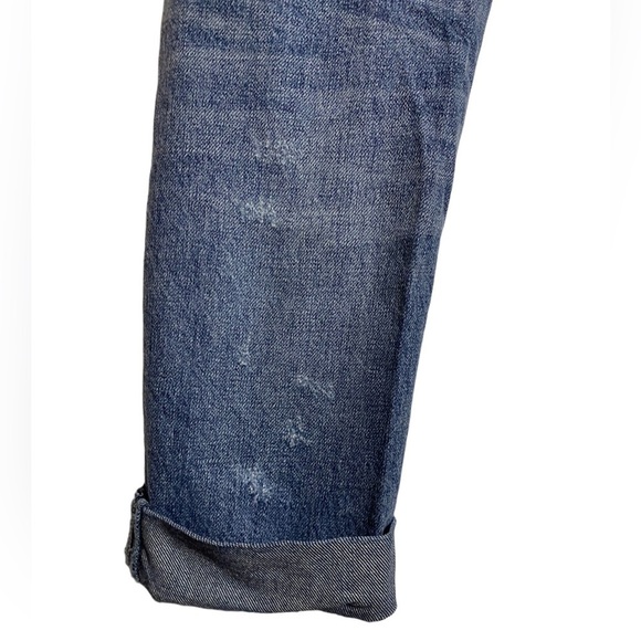 We The Free Free People Medium Blue Wash Cropped Folded Hem Distressed Jeans 25 - Picture 9 of 16